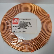Mueller Industries Streamline 1/4" x .03 Wall 50' Coil Copper Refrigeration Tube