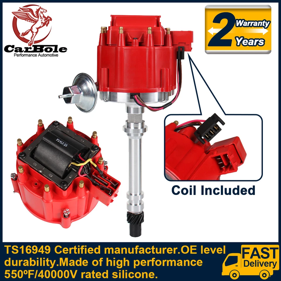 Дистрибьютор HEI 9000 об/мин для Chevy GM GMC 350 454 SBC BBC маленький большой блок красная крышка - Изображение 2 из 4