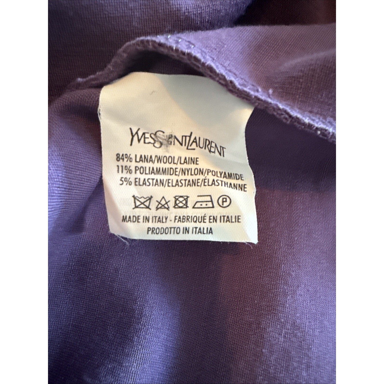 YSL Yves Saint Laurent Dress Aubergine Wool Blend Sleeveless FR36 Vintage thumbnail 9