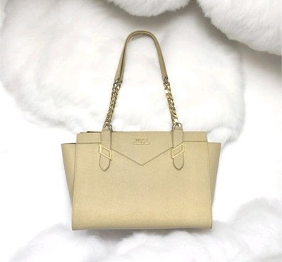 Gianni Versace Collection Cream Calf Leather Tote Shoulder Bag 13'' Designer 