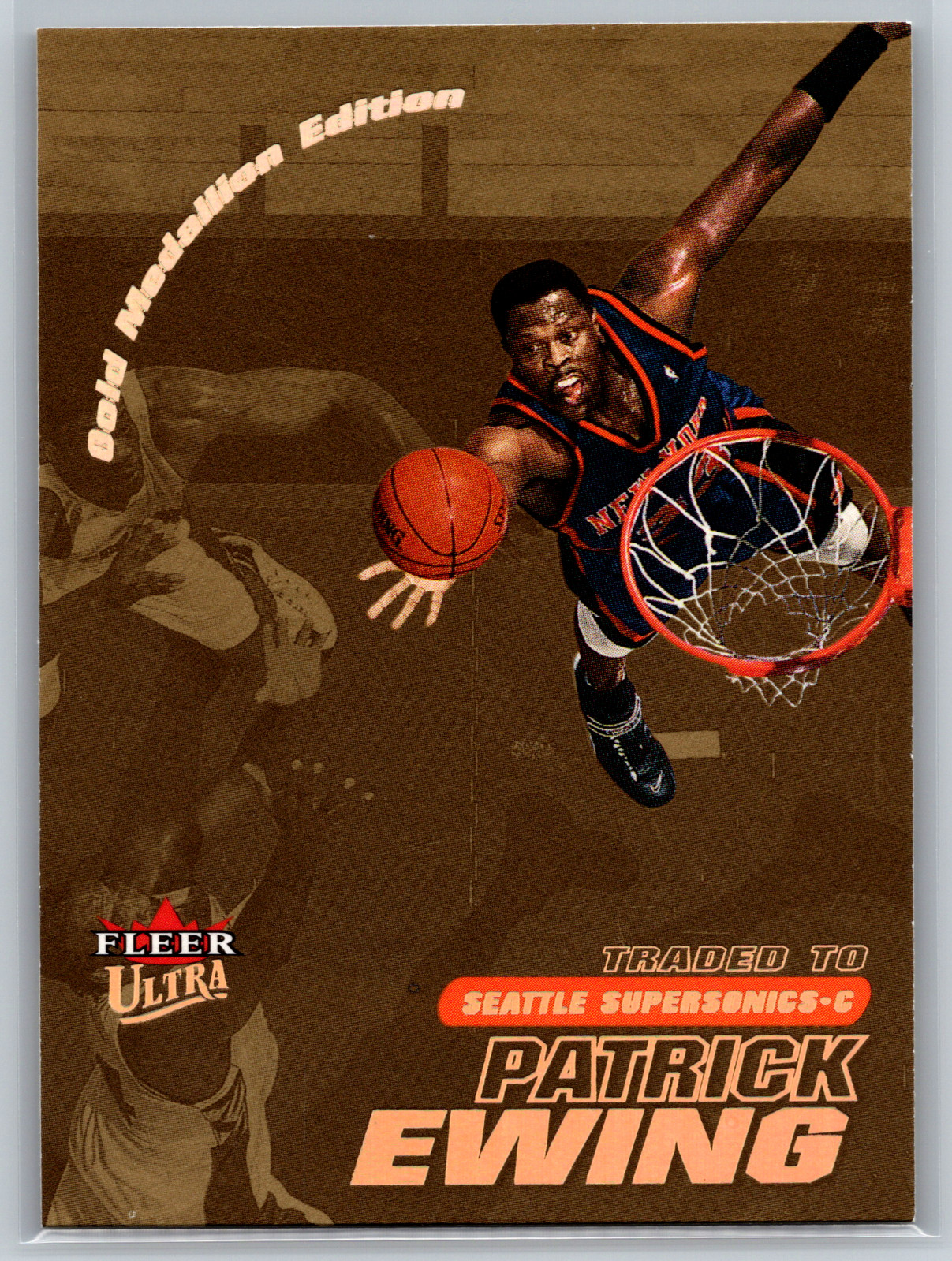 Patrick Ewing 2000-01 Fleer Ultra Gold Medallion Edition #192G Supersonics