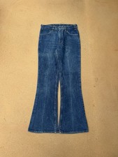 Vintage 70  s Levi  s 646 Orange Tab Bellbottom Flare Dark Denim Jeans Size 30x30
