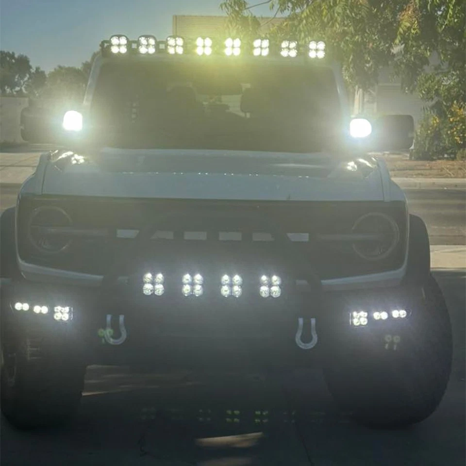 36W 4 inch A-Pillar LED Work Lights w/Bracket Wire Harness For Ford Bronco 2021- - Image 2 of 4