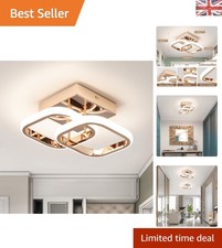 Image of Sleek Rose Gold Square Ceiling Lamp - 22W High-Efficiency LED, Easy Installation