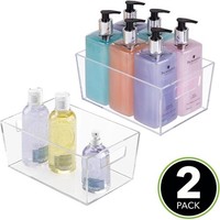 Mdesign Aufbewahrungsbox 2Er-Set Ablagebox Organizer Mit Griffen Transparent