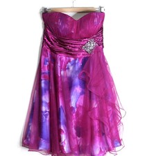 Xscape by Joanna Chen Pink Strapless Dress 10 Purple Prom