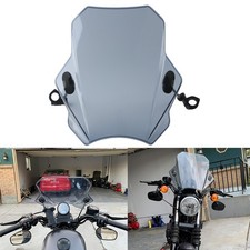 Smoked Blue Adjustable Motorcycle Windscreen Bike Windshield Cover Universal