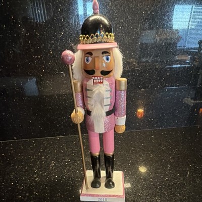 Threshold Christmas Nutcracker Pink Glitter Black Gold White Wood 2015