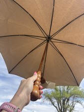 GHURKA ORIGINAL LEATHER COLLECTION MARLEY HODGSON COLLAPSIBLE UMBRELLA BROWN