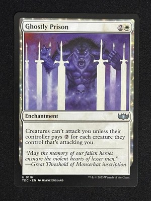 1x MTG Ghostly Prison - Commander: Tarkir: Dragonstorm (TDC) #116 - Magic