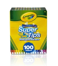 Crayola Super Tips Marker Set for Kids 100ct, Broad Tip  Fine Point Washable