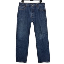 Levi's 501 BUTTON FLY Original Fit Jeans Mens 36x32 Cotton Straight Denim Read