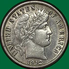 1912-D Barber Dime Almost Uncirculated AU Coin #39869
