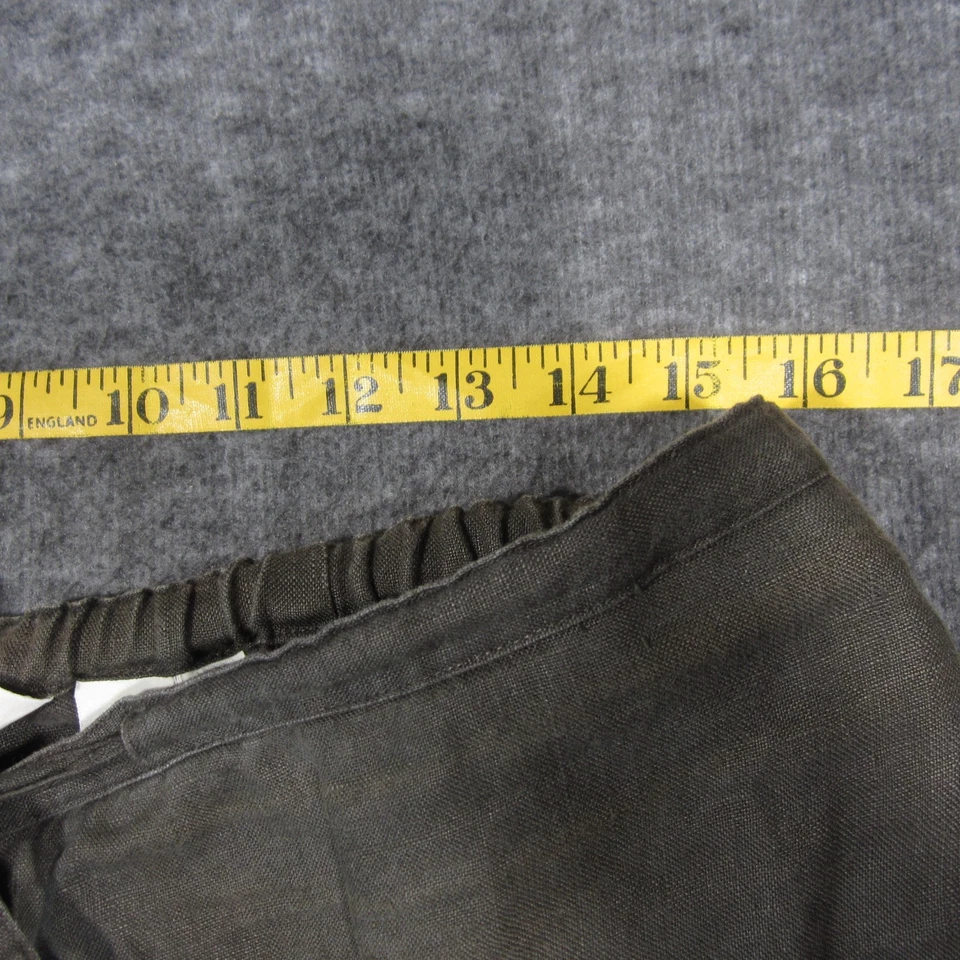 Bermudas de Colección LL Bean Lino 14 Oliva Cordón Cintura Costera Lagenlook Foto 4 de 4