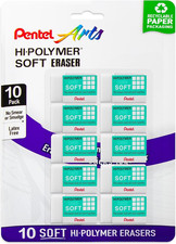 Clean Eraser, No Mess- No Residue, Hi-Polymer Soft Erasers for Pencils
