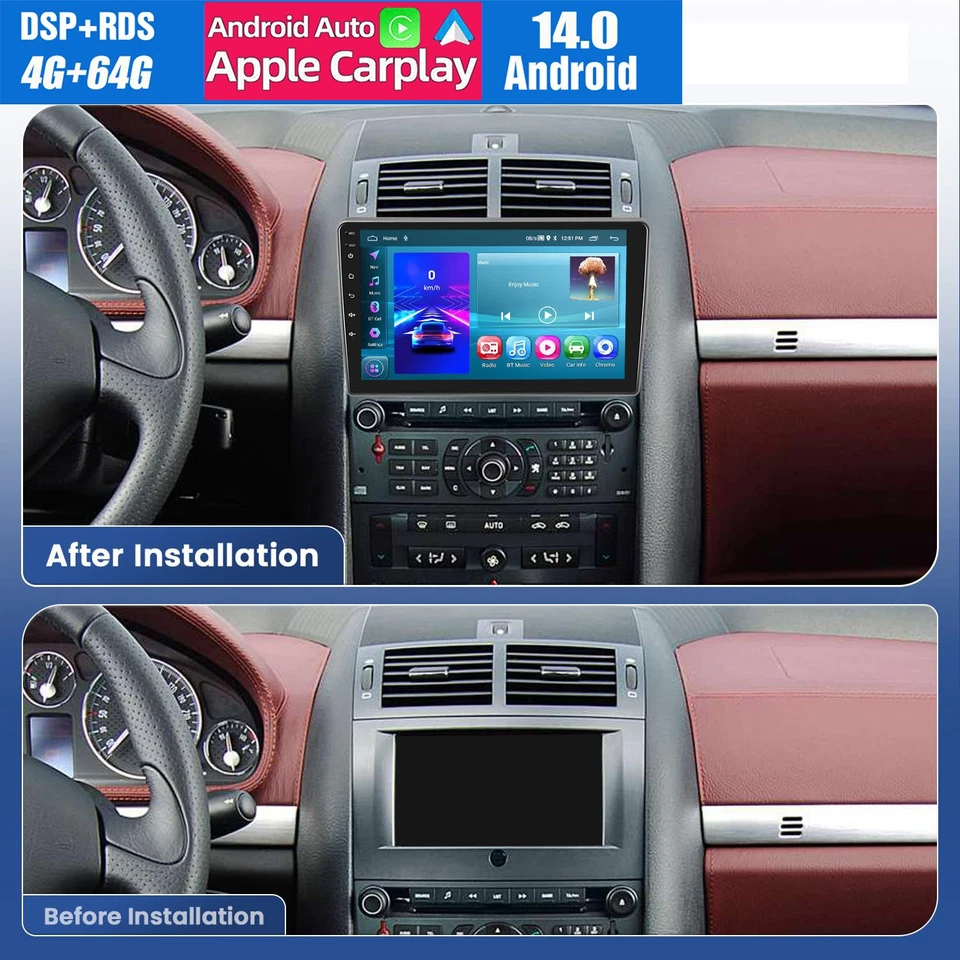 Für Peugeot 407 2004-2008 Android 15 Carplay Autoradio GPS NAVI WIFI KAM 4+64G - Bild 3 von 4