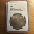 1880-S Morgan Silver Dollar NGC MS64, toned