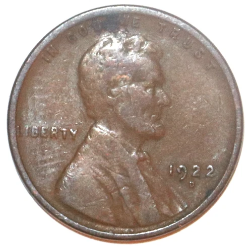 1922-D Lincoln Wheat Cent - Very Good/Fine - #5199-7C