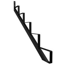 Peak 5-Step Steel Stair Riser Stringer Matte Black Powder Coated Deck Patio