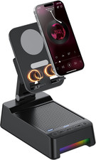 Wireless Induction Speaker, 5 in 1 Bluetooth Speaker with Phone Stand and Power