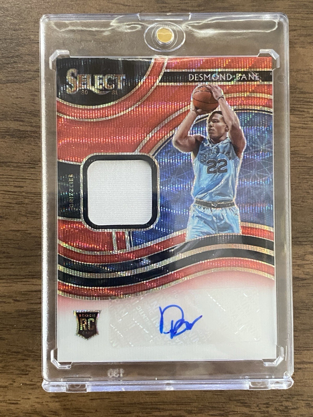 2020-21 Panini Select Desmond Bane Red Wave Prizm RPA Auto Rookie Patch RC