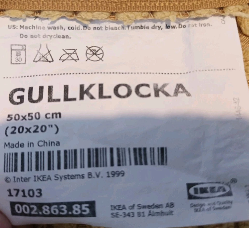 4 X Ikea GULLKLOCKA Cushion Cover Mustard Yellow Gold 50x50cm Flocked Bobble - Image 3 of 3