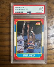 1986 Fleer Premier Basketball Wayne Cooper Card # 18 PSA 9 Mint Jordan Rookie RC