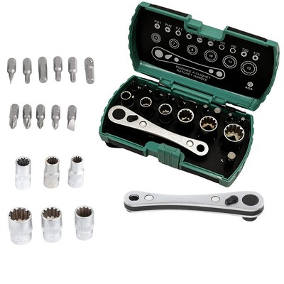 Essential Multifunktionales Ratschenschlüssel-Set mit Chrom-Vanadium-Material