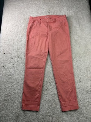 Old Navy Pixie Pants Women's Coral Size 6 Stretch Cotton