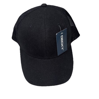 Decky 6 Panel Mid Profile Structured Acrylic/Polyester Trucker - 1053