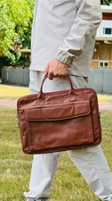 Image of Slim Leather Laptop Bag – Sleek, Functional, and Stylish