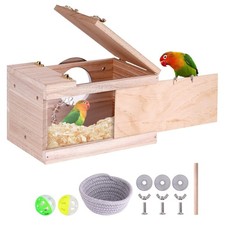 Parakeet Nesting Box for Cage Bird Breeding Box for Parakeet Nest, Large Nest...