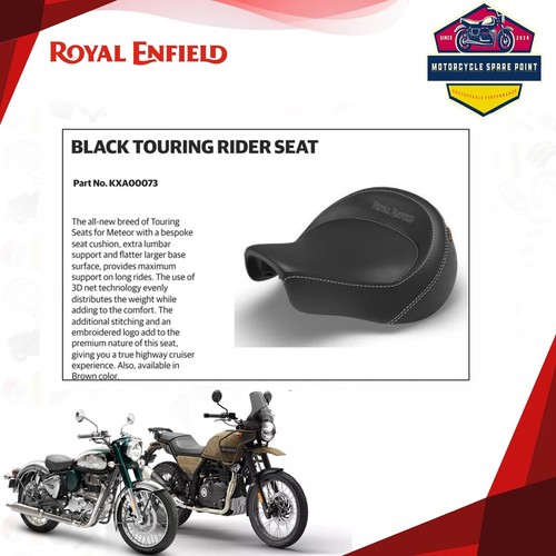 Genuine Royal Enfield black touring rider seat for meteor 350 KXA00073 - Picture 2 of 6