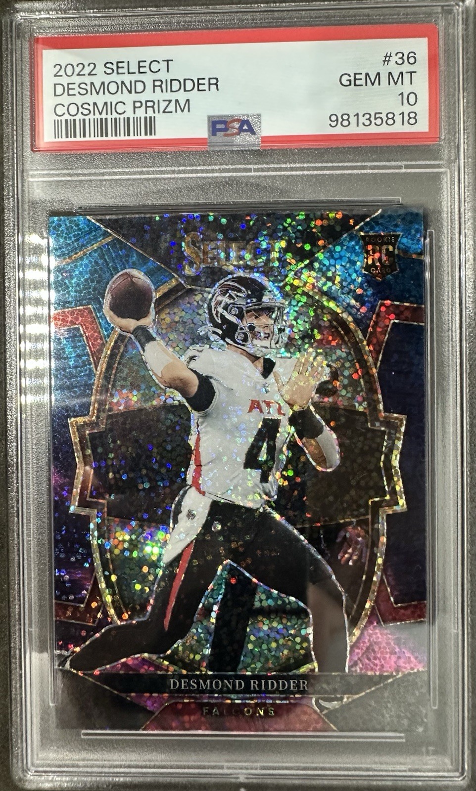 DESMOND RIDDER 2022 Panini Select #36 Cosmic Prizm SSP Rookie Card RC PSA 10