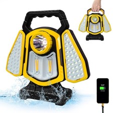 Solar USB Rechargeable LED Work Light Floodlight Portable Outdoor Camping Light