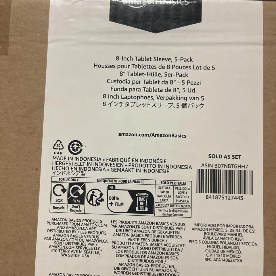 Funda (5x) NUEVA Amazon Basics Negra Tablet Funda Suave/Bolsa/Funda/Funda - 8" Foto 3 de 3