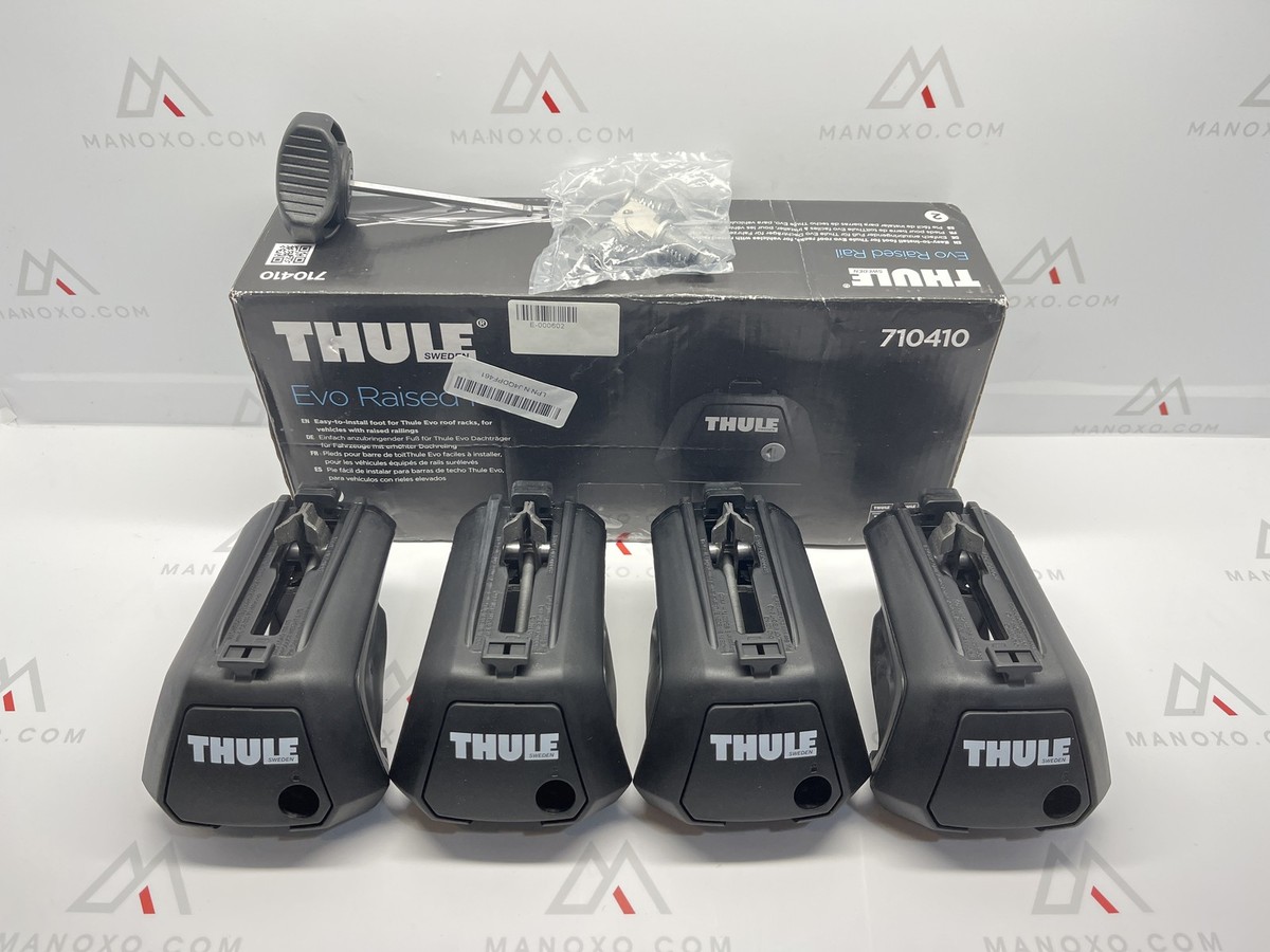 Sealed Thule Evo Raised Rail Foot Pack 710410 with Thule locks kit 