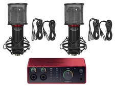 Focusrite Scarlett 4i4 4th Gen Studio Recording USB Audio Interface+Microphone