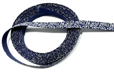 5 yards 3/8" White Delicate Swirls Filigree on Purple Grosgrain Ribbon 100 poly