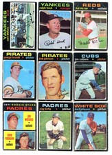 Lot Of (9) 1971 Topps Baseball Cards