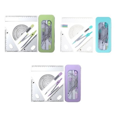 Geometry Tool Set for Student,Including Metal Geometry Compass, Set Square