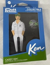Ken Barbie Mattel  Putt Buddy Golfing Divot Tool Golf Ball Marker Set Caddy Ken