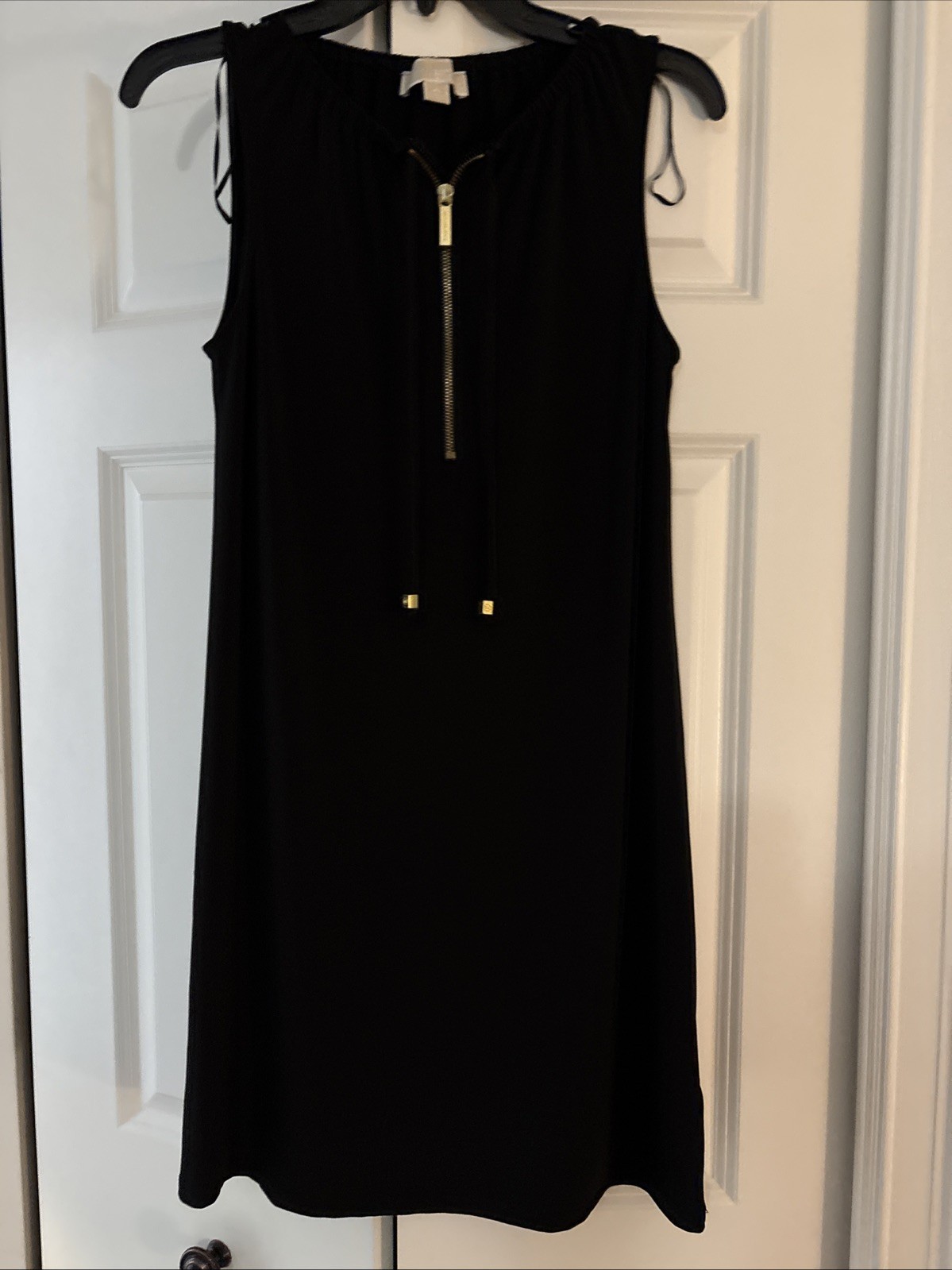 Michael Kors Women's Sleeveless Dress Size XS Black Gold Accent Knee Length