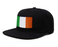 Irish Flag Hat for Men - Ireland Snapback Trucker Baseball Cap (Black Flatbill)