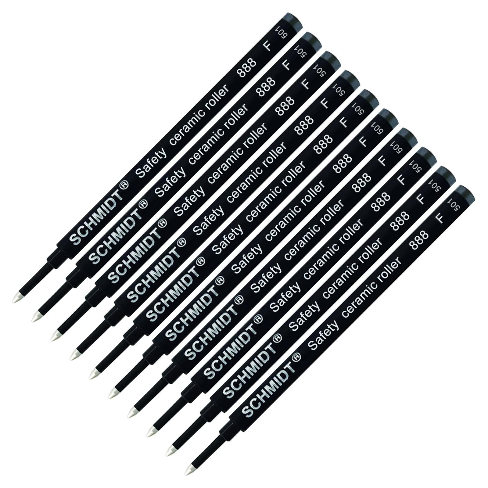Recharge pour stylo roller 888F noire parfaite pour le bureau lot de 10