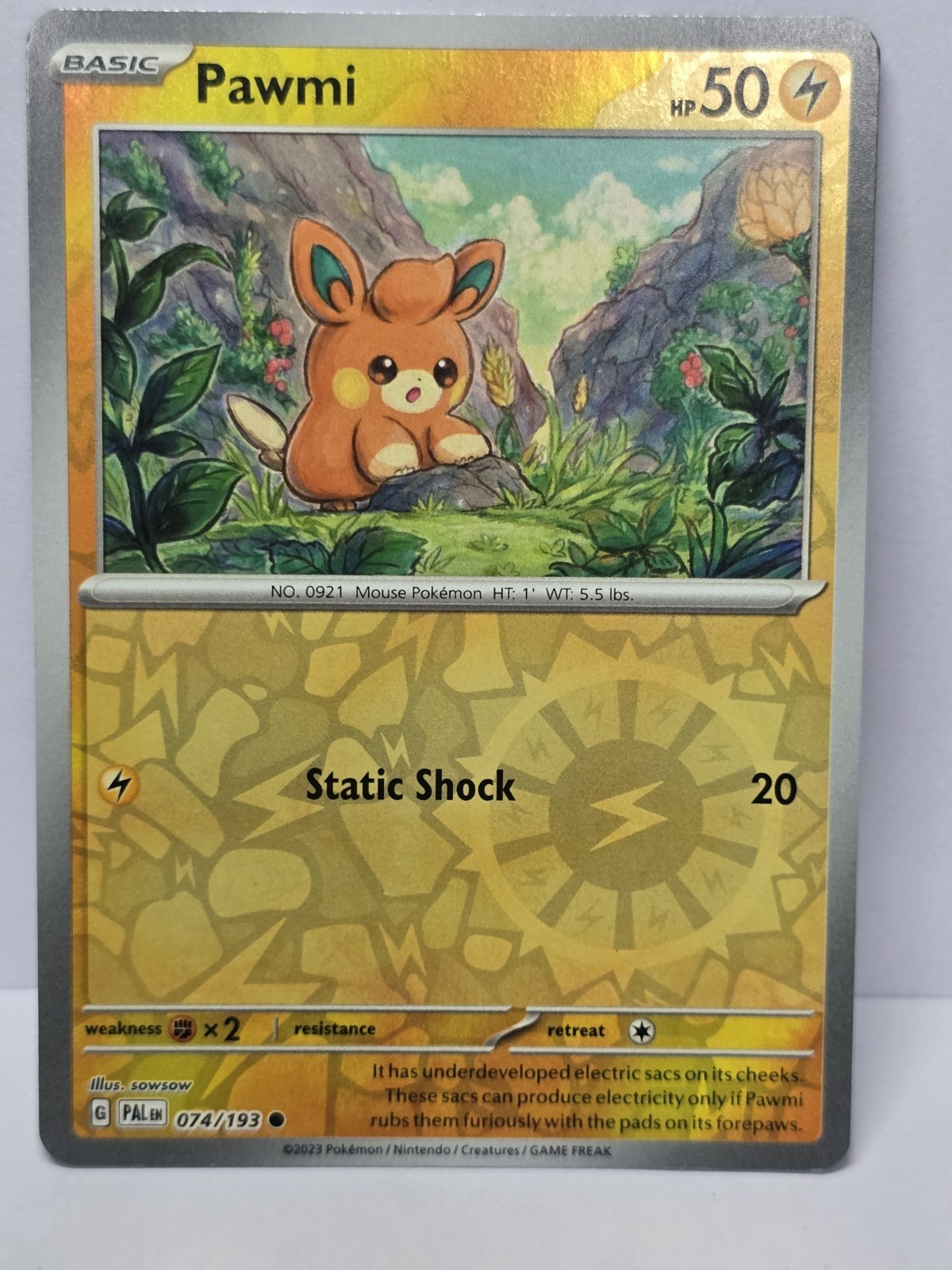 Pawmi 74/193 Reverse Holo Paldea Evolved Pokemon Card TCG