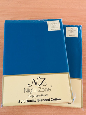 2x Super King flache Bettwäsche 100% Polycotton Polycotton, Farbe türkis
