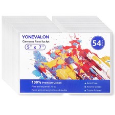 54 Pack 5x7 Inch Canvas Boards for Painting Bulk, Kids 5"x7" - 54pcs, white