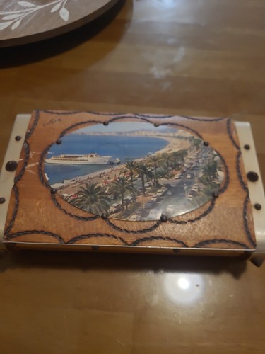 Catel & Farcy Playing Cards Set Wooden Travel Case w/ Chips & Score Card