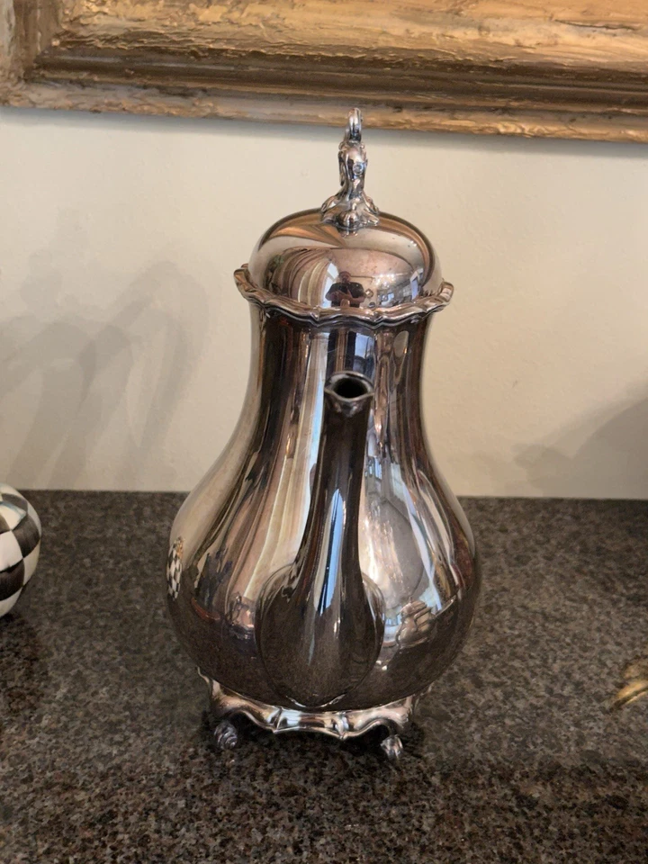 Conjunto de chá Reed & Barton t PROVINCIAL com adesivo original banhado a prata #704 - Imagem 2 de 4